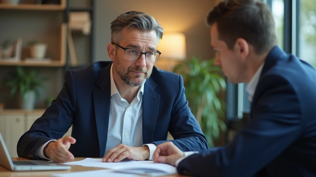 Профессиональный консультант по финансам обсуждает кредитный рейтинг с клиентом