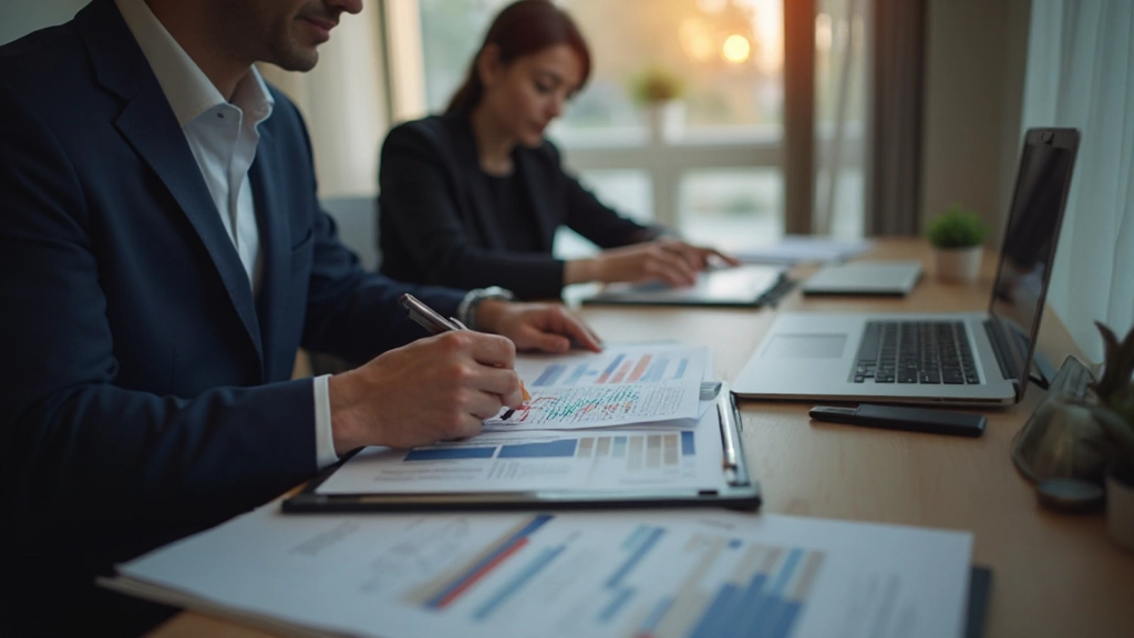 Профессиональное фото изучения кредитного отчета и финансовых показателей