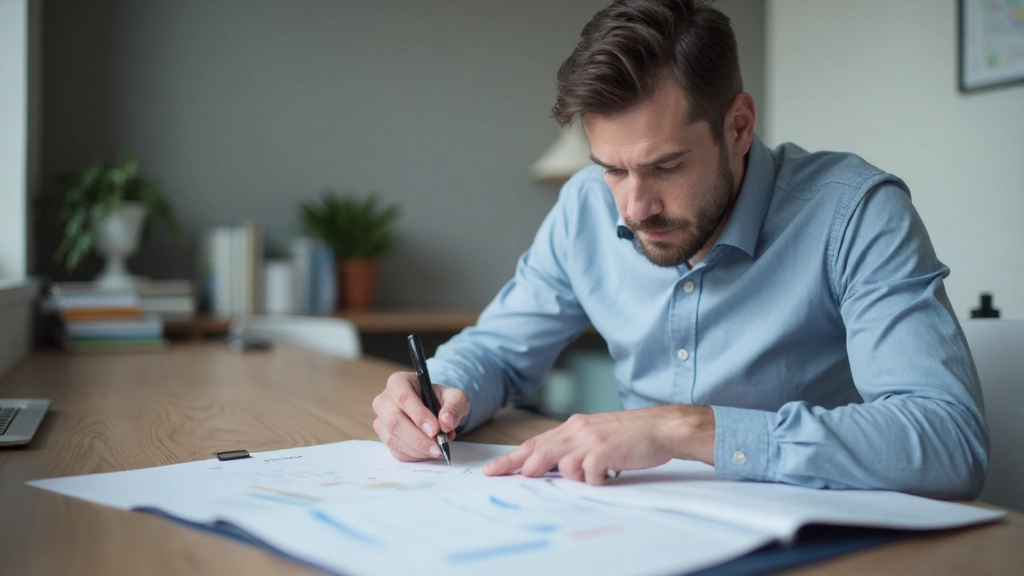 Фото человека, планирующего платежи по кредитам на бумаге